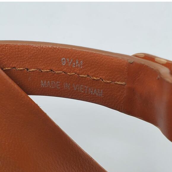 Tory Burch Miller Cloud Thong Sandals Calf Leather Aged Camello Brown Size 9.5 M - Picture 9 of 10